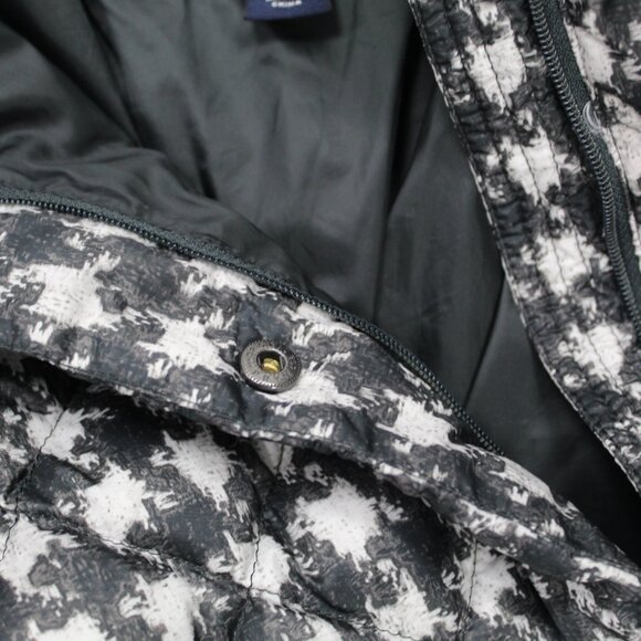Land's end puffy jacket hounds tooth pattern Women's sz sm 6-8 - Picture 9 of 10